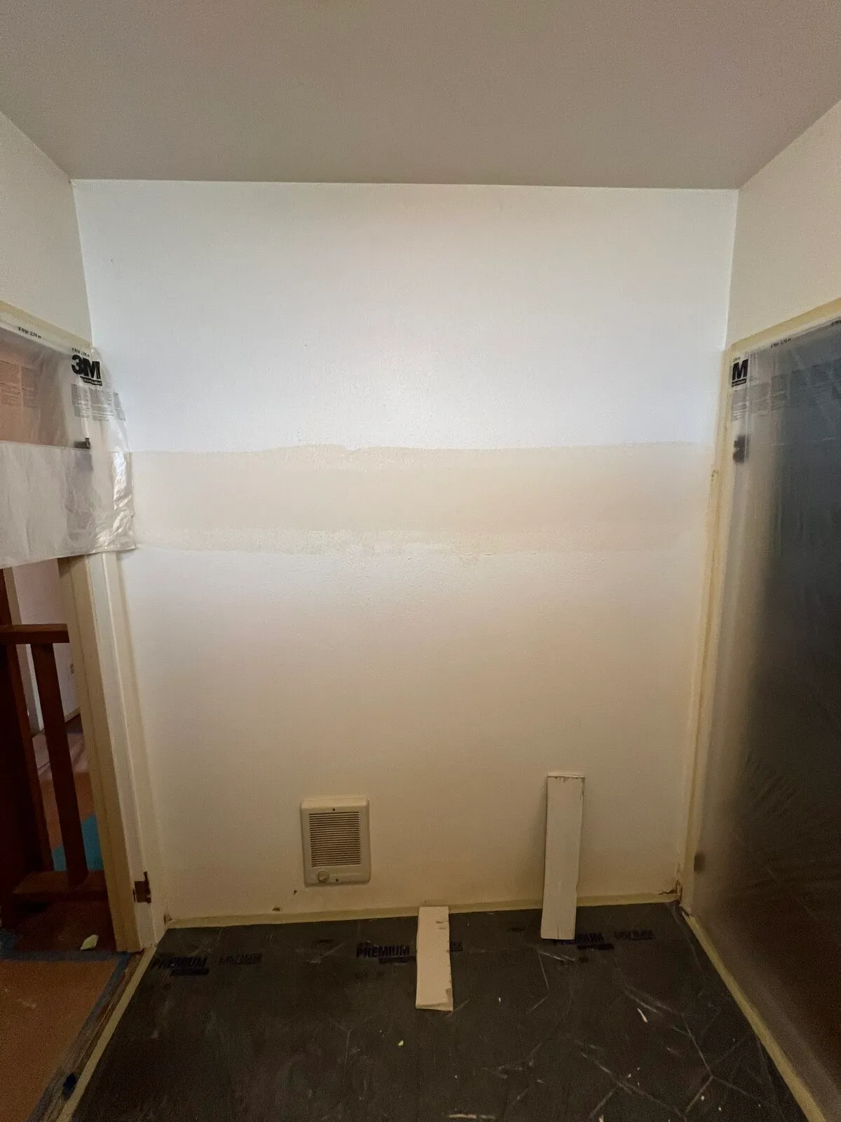 Bathroom wall patch work in progress during remodel in Vancouver WA