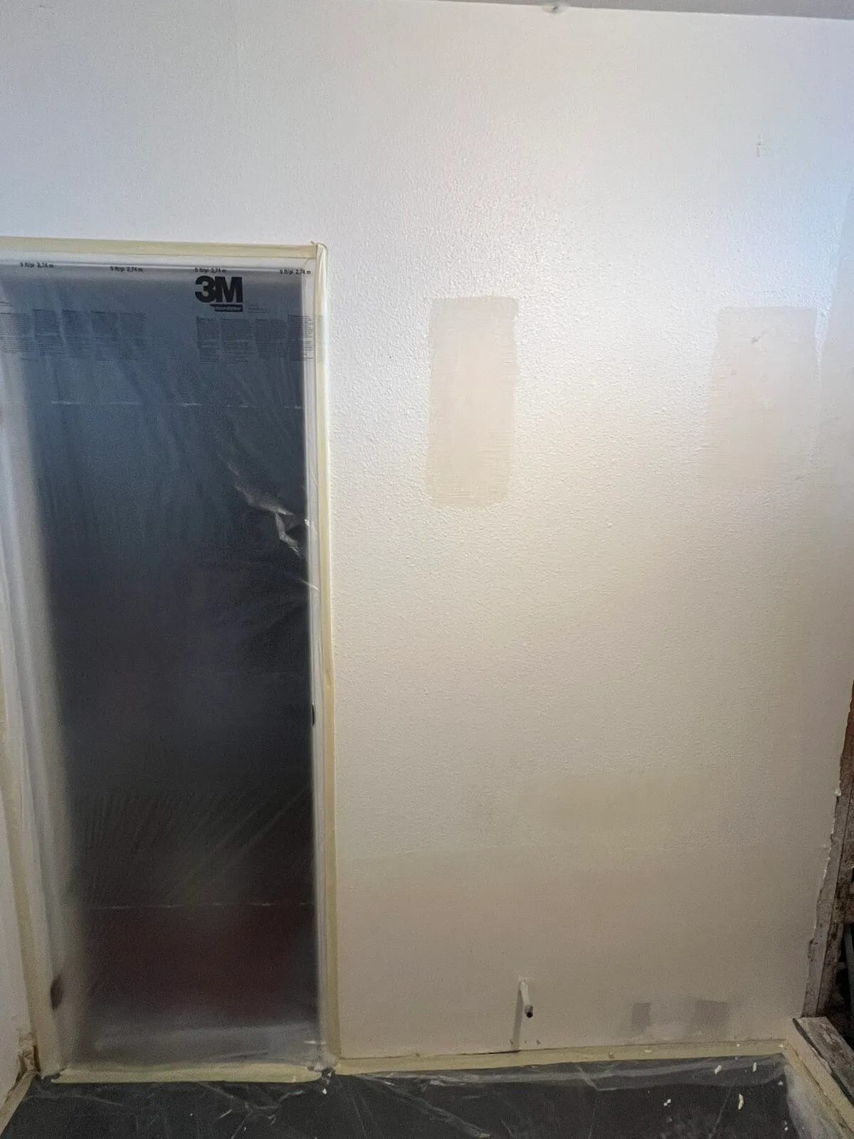 Bathroom remodel drywall preparation around shower area