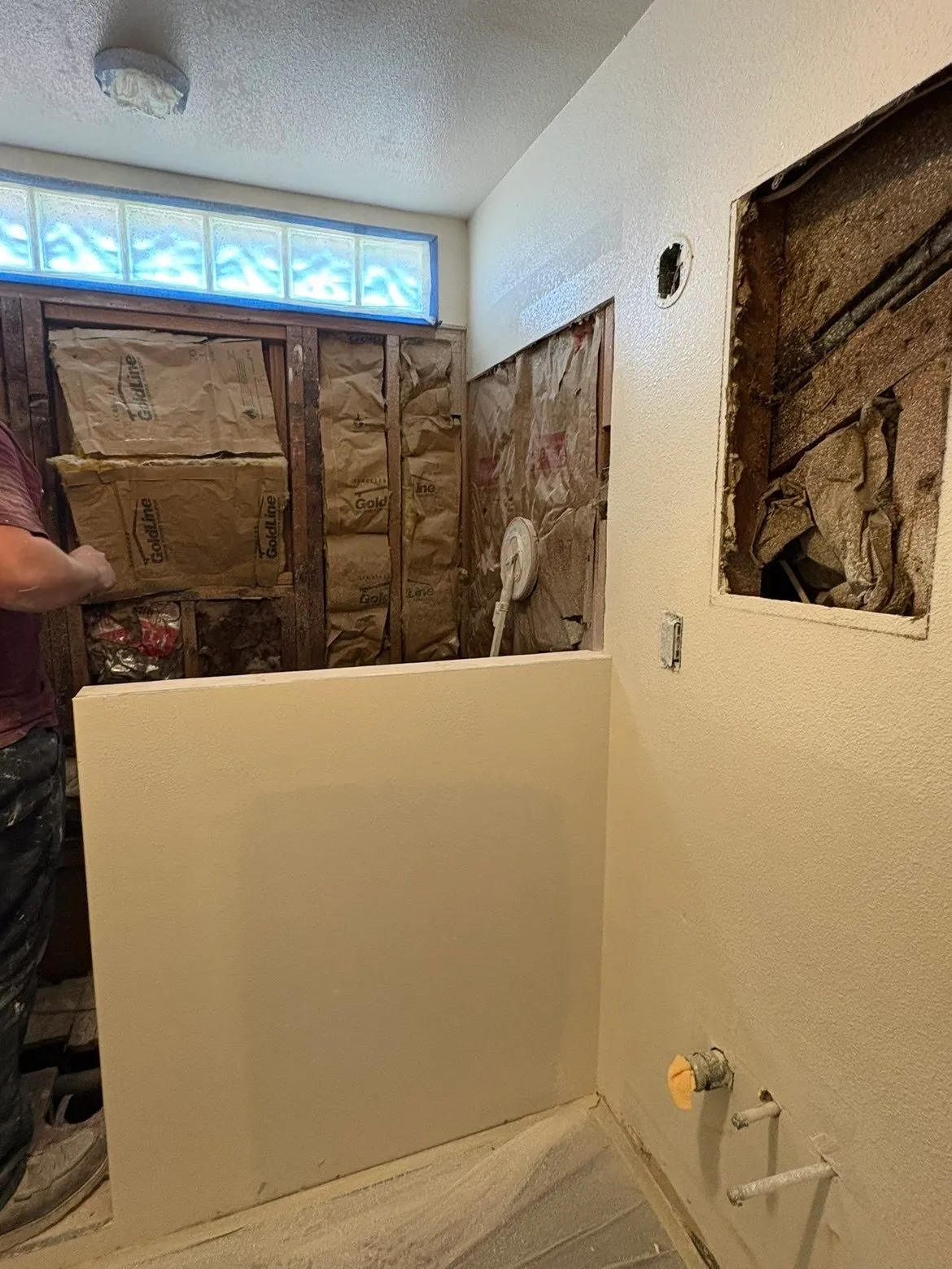Custom drywall shower wall separation built during bathroom remodel in Vancouver WA