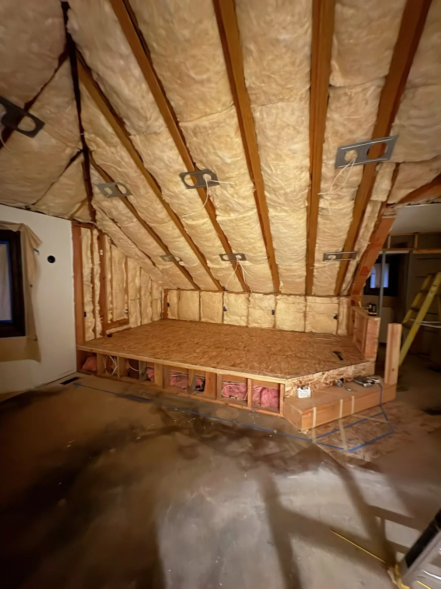 Ceiling batt insulation between joists for thermal and sound control