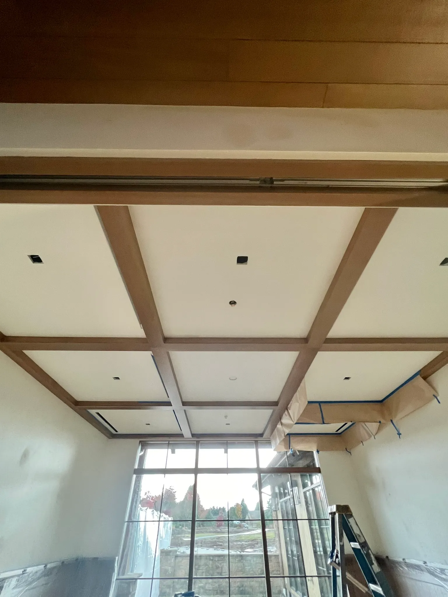 Drywall finishing detail in residential living room