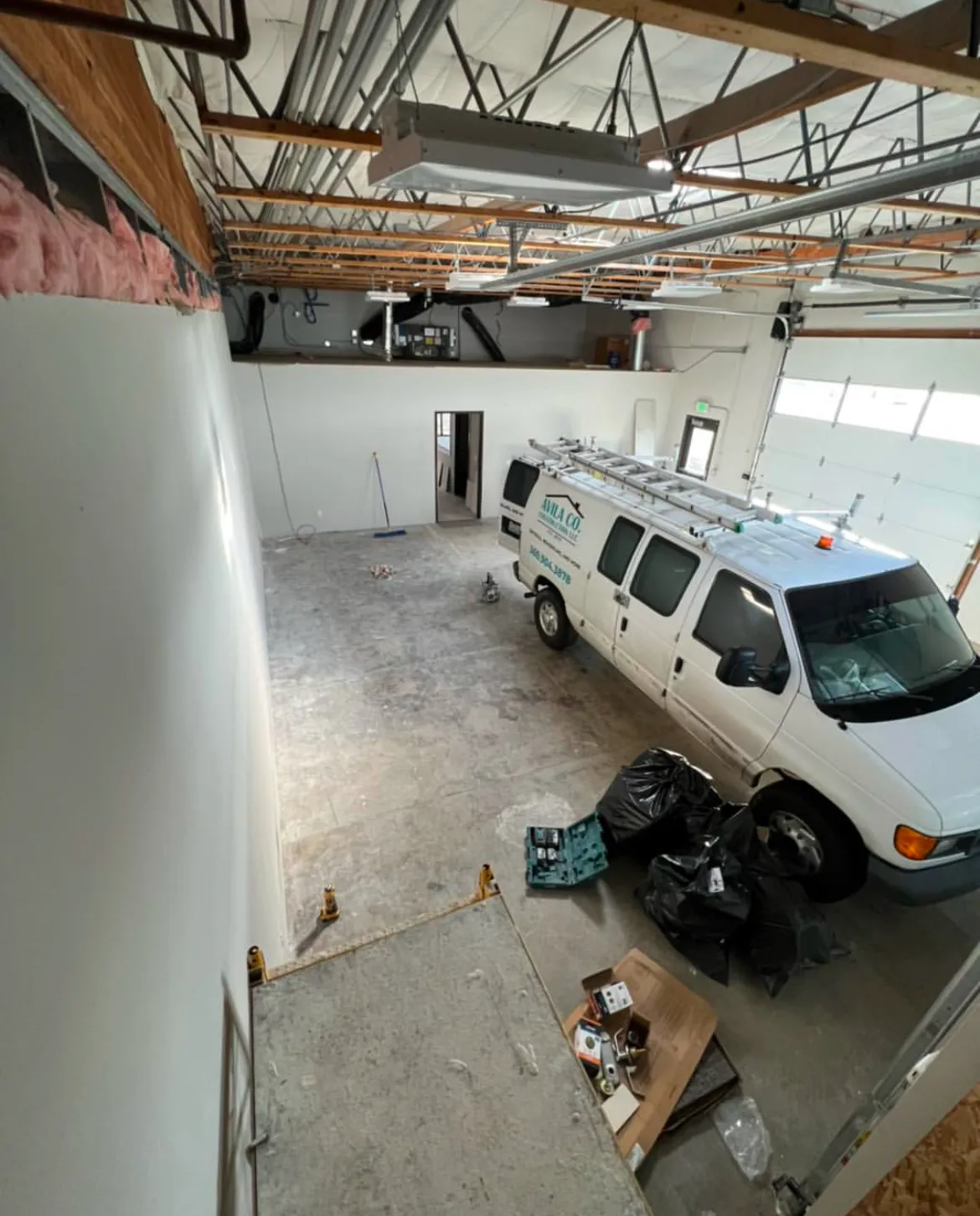 Full home drywall installation with crown molding prep