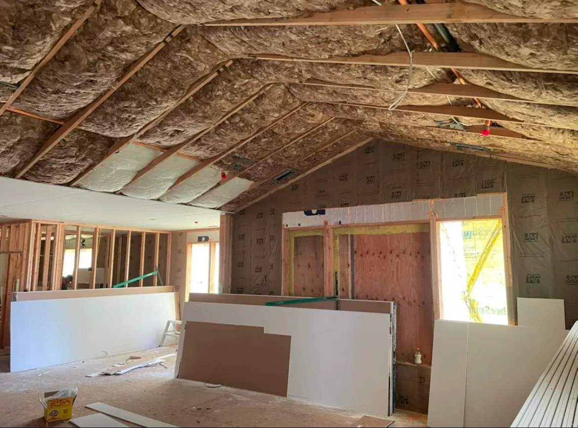 Smooth finish drywall in residential bathroom